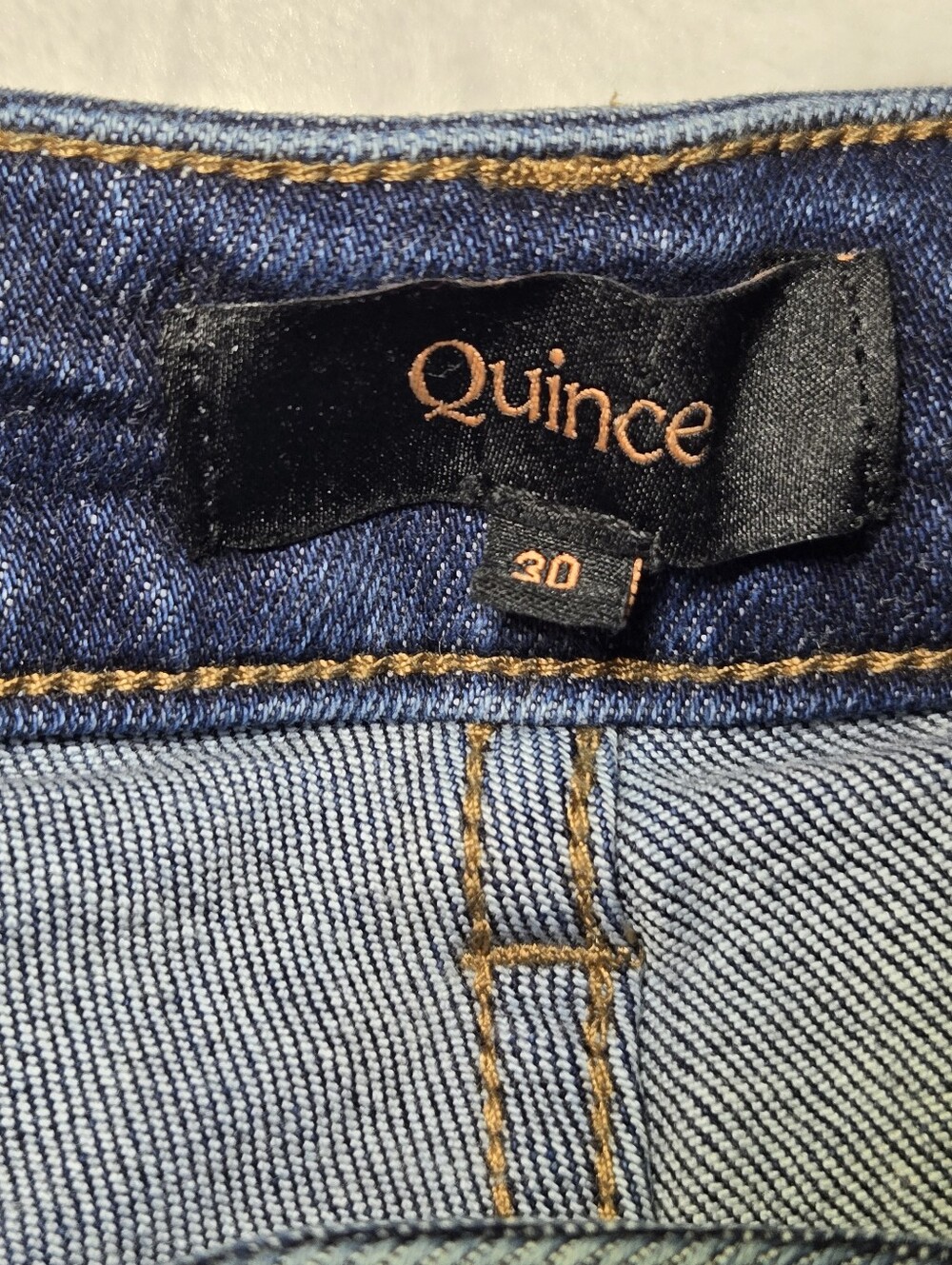 Quince Jeans Women's 30 High Rise Straight Leg Dark Wash Organic Cotton - Picture 8 of 9